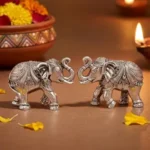 999 Silver-Plated Elephant Pair in Luxury Gift Box | Pure Silver Decorative Figurines | Perfect Auspicious Gift for Diwali, Weddings, Corporate Gifting, and Home Temple Decor - Image 4
