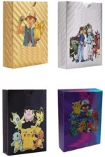 ZEKWON Pokemon Cards Pack 40 Pcs Playing Card Game for Kids All Rare Series V Max GX High HP Collection 10 Gold 10 Silver 10 Black 10 Rainbow Special Edition Trading Card Set (40 Pcs Pokemon Cards)